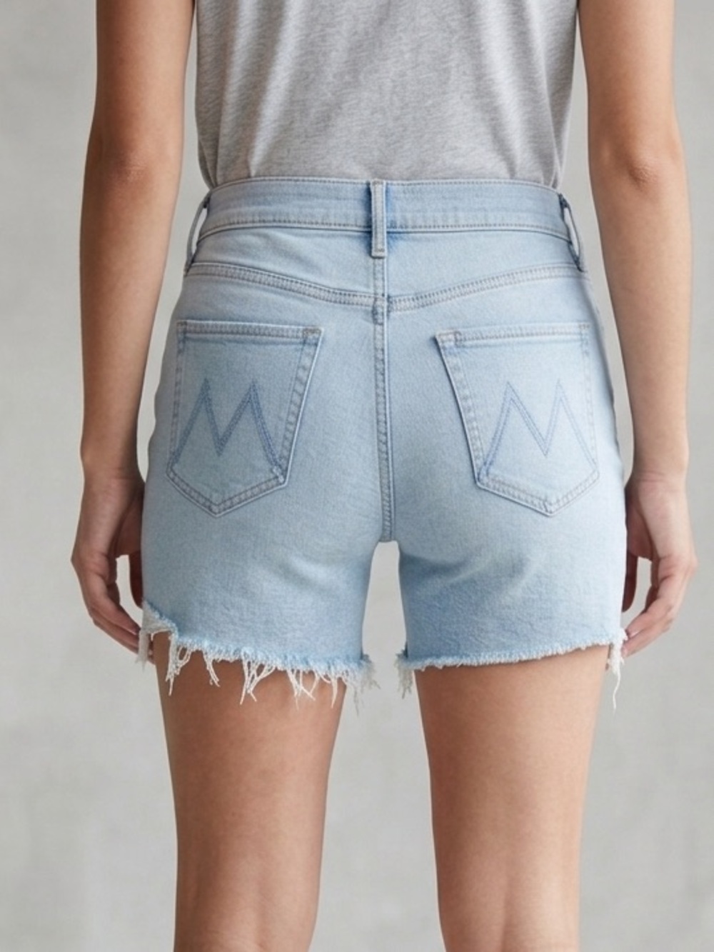 MOTHER Denim Women’s Light Wash High Rise Raw Hem Cutoff Shorts Size 24